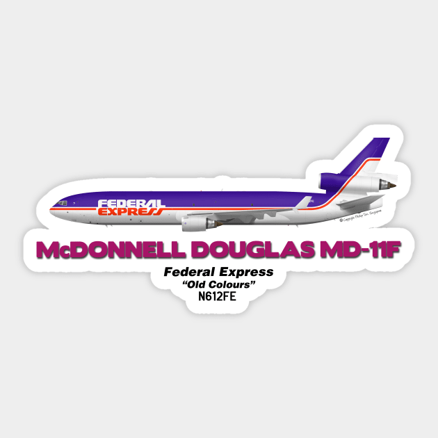 McDonnell Douglas MD-11F - Federal Express "Old Colours" Sticker by TheArtofFlying